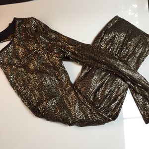 Bebe gold sequined long sleeve dress